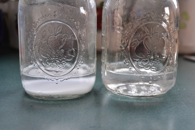 Comparing the residue in the jars